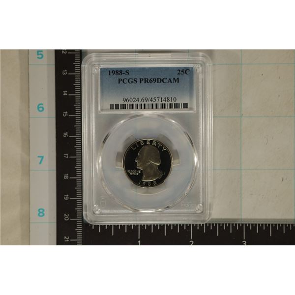 1988-S WASHINGTON QUARTER PCGS PR69 DCAM