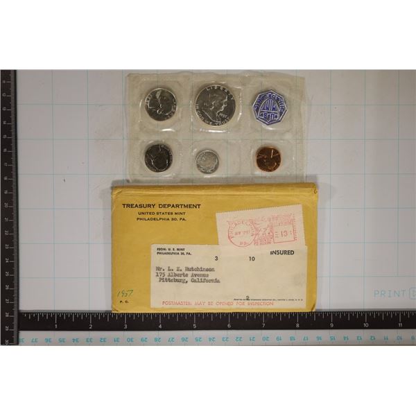 1957 US SILVER PROOF SET (WITH ENVELOPE)