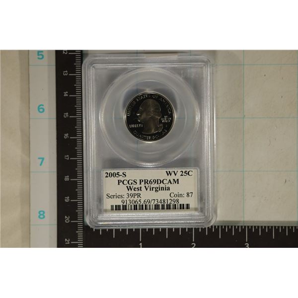 2005-S WEST VIRGINIA QUARTER PCGS PR69 DCAM