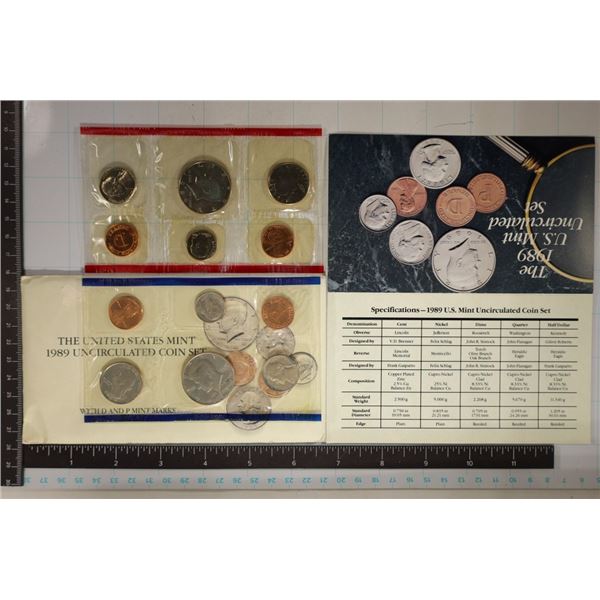 1989 US MINT SET (UNC) P/D (WITH ENVELOPE)