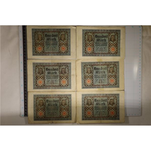 1920 GERMAN 100 MARK BILLS