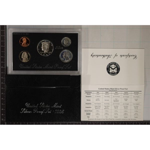 1995 US SILVER PROOF SET (WITH BOX) AND