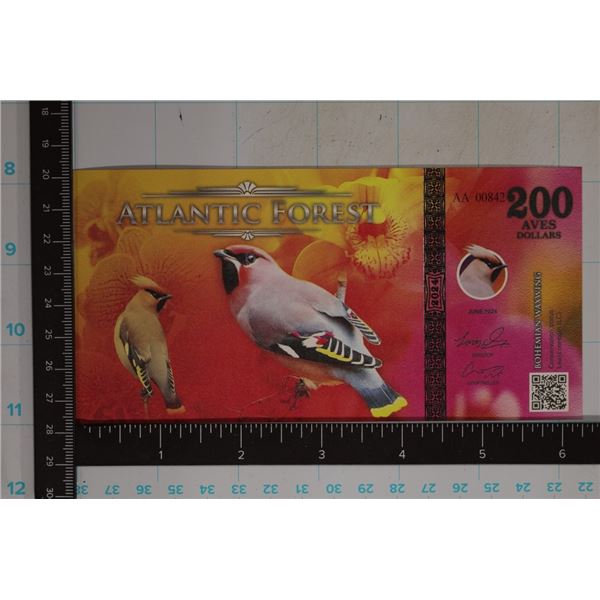 2024 ATLANTIC FOREST CU $200 "BOHEMIAN WAXWINGS"