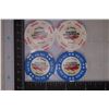 Image 2 : 4 NEVEDA FRONTIER PLASTIC CASINO CHIPS: 2-$1 &