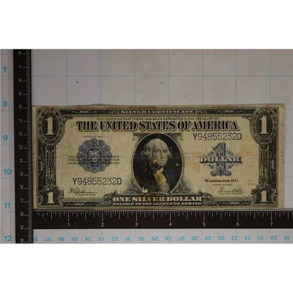 LARGE SIZE 1923 $1 SILVER CERTIFICATE BLUE SEAL