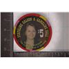 Image 1 : $5 SATELITE STATELINE GAMBLING HALL CHIP "DORIS