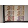 Image 1 : 6-1991  HRVATSKA BILLS: 4-ONE DINARA, 1-FIVE