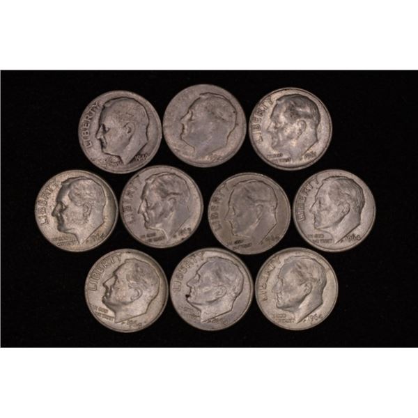 10 SILVER ROOSEVELT DIMES .723ASW TOTAL: 1946-1964
