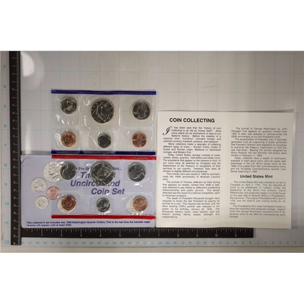 1998 US MINT SET (UNC) P/D (WITH ENVELOPE) AND