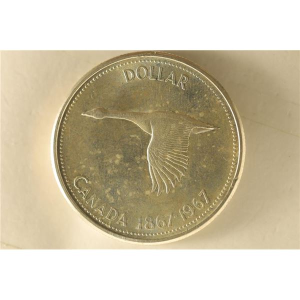1967 CANADA BU SILVER DOLLAR .6000 OZ. ASW