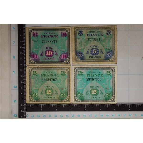 4-FRANCE SERIES 1944 MILITARY PAYMENT CERTIFICATES