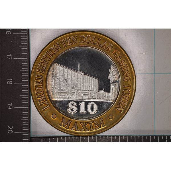 CASINO $10 SILVER TOKEN (UNC) MAXIM CASINO