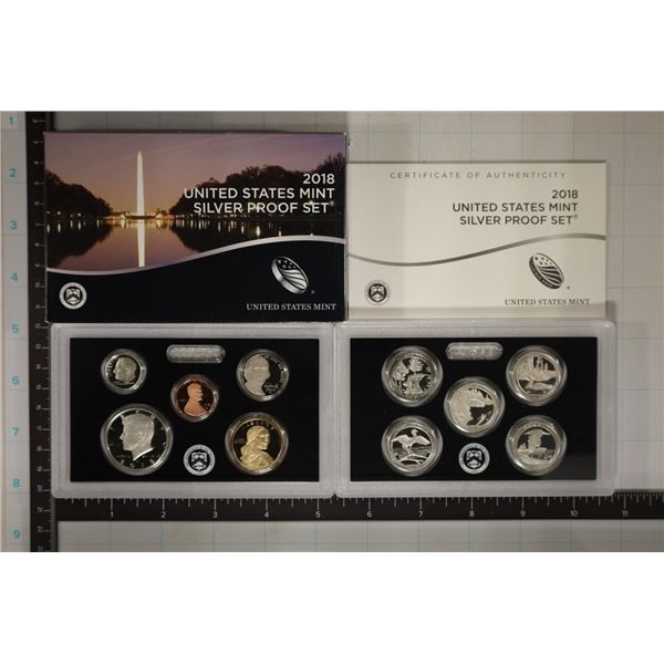 2018 US SILVER PROOF SET (WITH BOX) & WITH CERT.