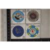 Image 2 : 3-CLAY & 1-PLASTIC CASINO $1 CASINO CHIPS: SILVER