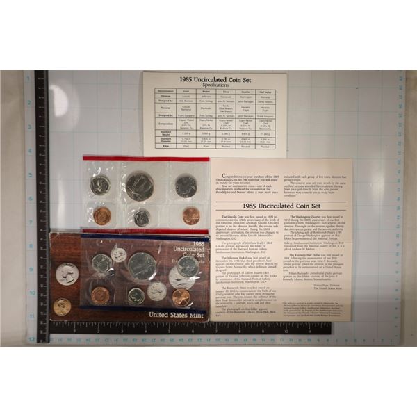 1985 US MINT SET (UNC) P/D (WITH ENVELOPE) AND