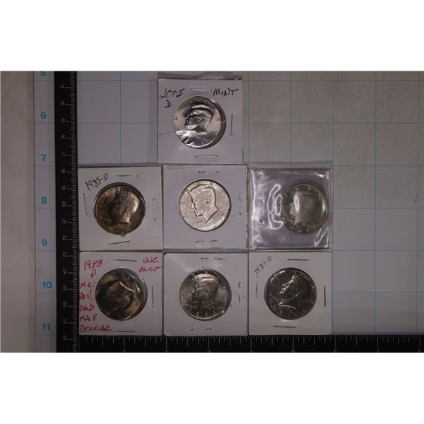 2-1983-P, 83-D, 85-D, 86-P, 88-S & 2005-D JFK HALF