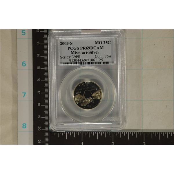 2003-S SILVER MISSOURI QUARTER PCGS PR69 DCAM