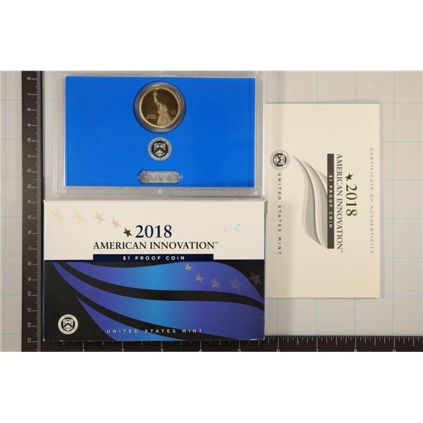 2018 AMERICAN INNOVATION $1 PF COIN IN BOX