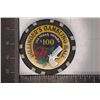 Image 1 : $100 DILLANGER'S GAMBLING HALL CASINO CHIP.