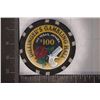 Image 2 : $100 DILLANGER'S GAMBLING HALL CASINO CHIP.