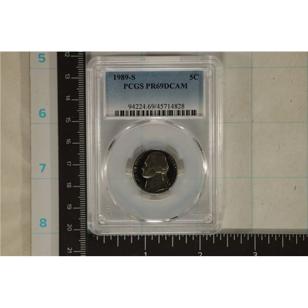 1989-S JEFFERSON NICKEL PCGS PR69 DCAM