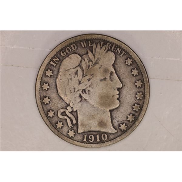 1910-S SILVER BARBER HALF DOLLAR FINE