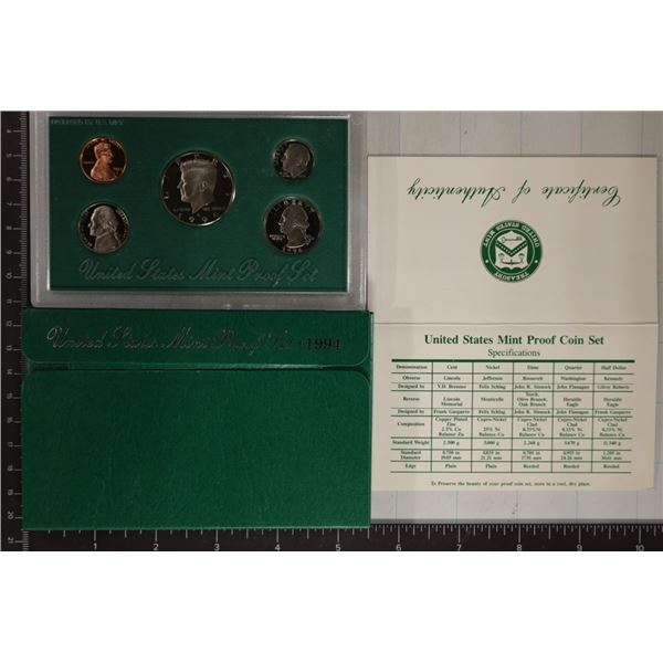 1994 US PROOF SET (WITH BOX) & WITH CERTIFICATE