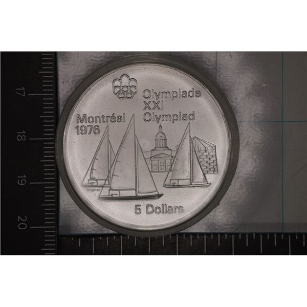 1973 CANADA SILVER $5 MONTREAL OLYMPIC .7227