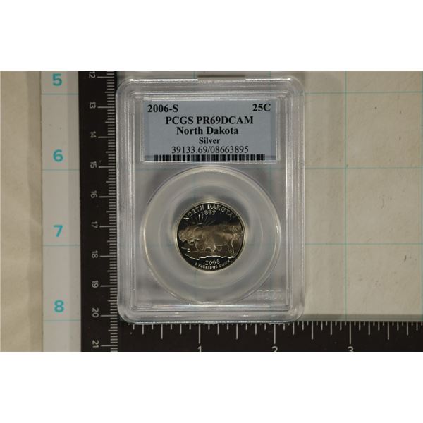 2006-S  SILVER NORTH DAKOTA QUARTER PCGS PR69 DCAM