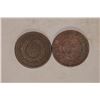 Image 2 : 1865 &  NO DATE US 2 CENT PEICES