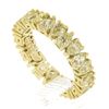 Image 9 : 18K Gold Alternating Pear Fancy Yellow Diamond Eternity Wedding Stack Band Ring