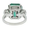 Image 3 : Vintage Platinum 10.31 ctw AGL Square Colombian Emerald w/ Diamond Cocktail Ring