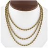 Image 7 : Classic Yellow Gold 46" 4mm Thick Layerable Rope Link Chain Necklace