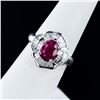 Image 3 : 2.10 ctw Ruby and 1.00 ctw Diamond 18K White Gold Ring
