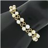 Image 5 : Vintage 14K Gold 6.75" Dual Row Graduating Pearl Figure 8 Infinity Link Bracelet