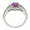 Image 8 : 18k White Gold 1.71 ctw Oval Prong Pink Sapphire & Round Diamond Engagement Ring
