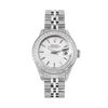 Image 2 : Rolex Ladies Stainless Steel Silver Index Steel Diamond Bezel Date Watch With Ro