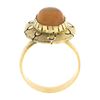 Image 7 : Vintage 14k Yellow Gold Oval Cabochon Jelly Opal Textured Open Work Platter Ring