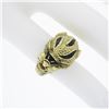 Image 7 : Vintage 18k Gold Detailed Black & Orange Enamel Work Leopard Cocktail Ring