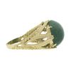 Image 4 : Vintage 14K Gold Oval Cabochon Cut Green Stone Twisted Wire Open Work Band Ring