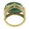 Image 5 : Vintage 14K Gold Oval Cabochon Cut Green Stone Twisted Wire Open Work Band Ring