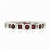 Image 4 : Estate 18k White Gold 1.42 ctw Round & Square Ruby Bezel Station Stack Band Ring