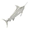 Image 3 : Vintage Platinum 3.5-4 ctw Pave Diamond w/ Enamel Blue Marlin Detailed Pin Brooc