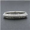 Image 9 : NEW Platinum 0.30 ctw Round Pave Diamond Dual Row 3.4mm Wide Knife Edge Band Rin