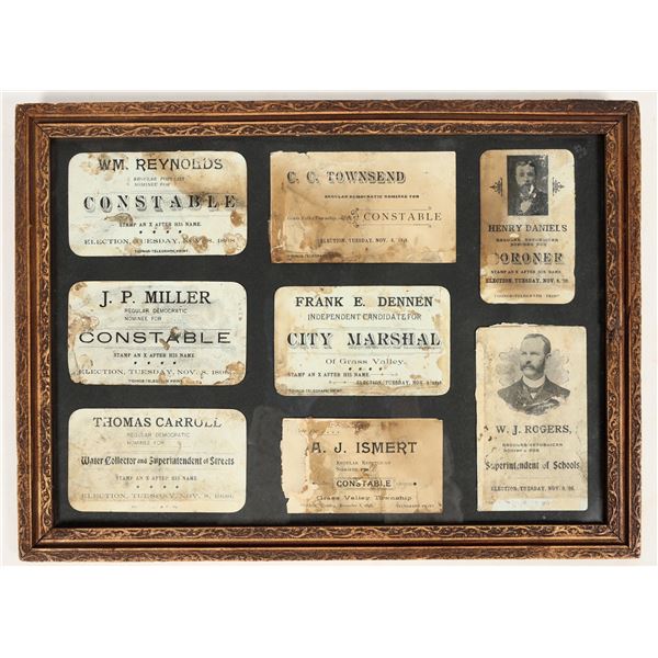 Grass Valley, California 1898 Political Election Cards, Constables and Marshalls [197565]