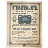 Image 1 : International Hotel Sacramento Advertising Broadside on Cloth, c.1880s [197579]
