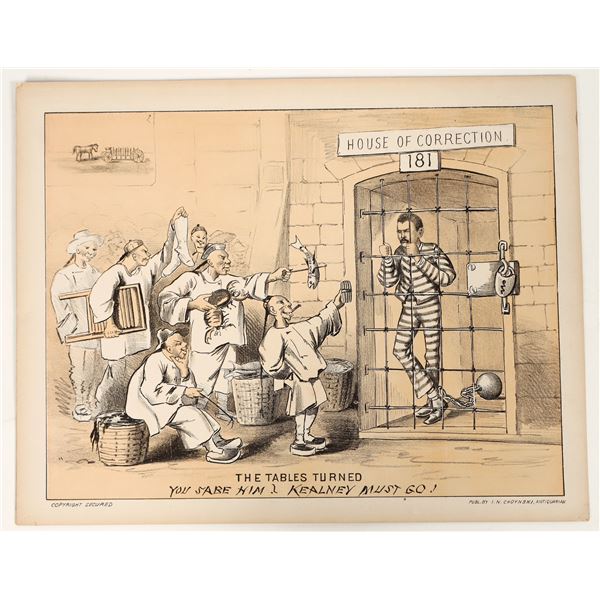 Anti-Chinese Activist Denis Kearny Cartoon Illustration Lithograph, San Francisco [197681]