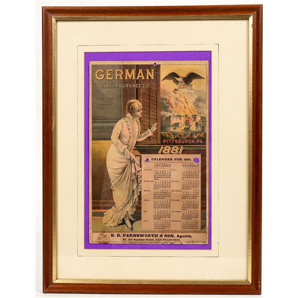 German Fire Insurance Advertising Calendar 1881 [197534]