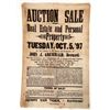 Image 1 : 1897 Sutter County, California Estate Sale Broadside on Cloth [197631]