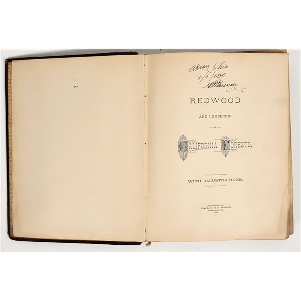 Redwood and Lumbering in California Forests, 1884, VF-XF, Choice [197044]